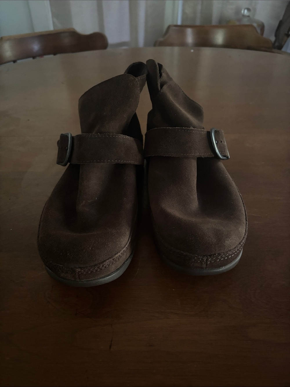 FitFlop Dash Chocolate Brown Suede Buckle Ankle Boots Size 9
